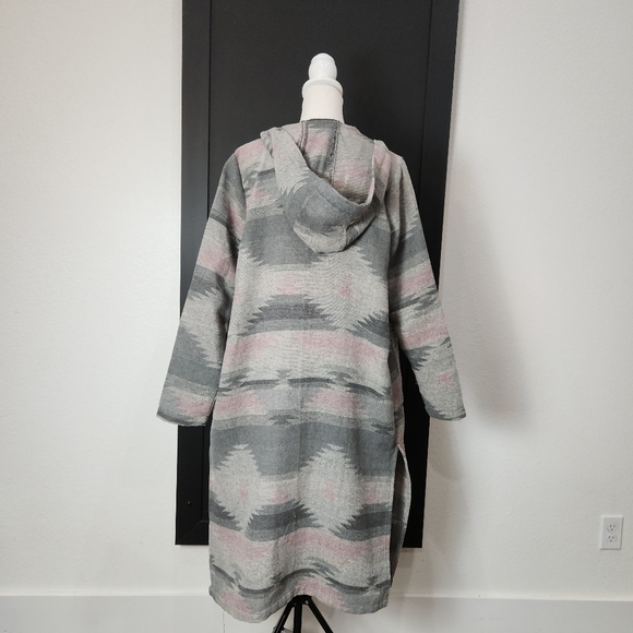 DICTIONARY AZTEC LONG HOODED CARDIGAN DUSTER SIZE MEDIUM - Picture 6 of 9